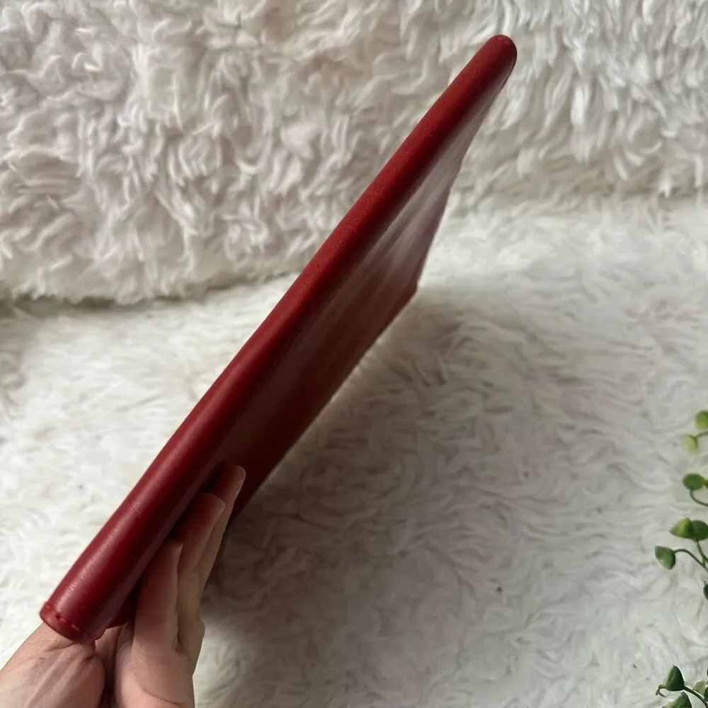 GIGLIODORO for Lane Crawford Italy‎ Foldover Red Leather Clutch Binder Vintage